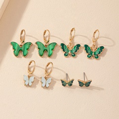 Fashion new butterfly set alloy ear buckle simple exquisite small