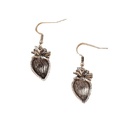 retro creative heartshaped asymmetrical organ alloy earrings jewelrypicture10