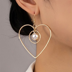 Boucles d'oreilles rétro en forme de coeur en forme de coeur