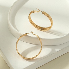 fashion geometric solid color wide-brimmed multi-layered alloy earrings
