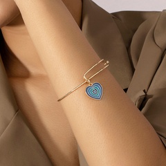 creative simple double layer drip oil heart shaped pendant bracelet wholesale adjustable