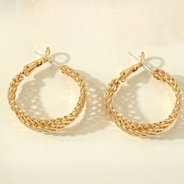 retro braided style hollowed circle alloy hoop earrings wholesalepicture8
