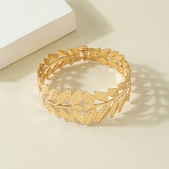ethnic style carved leaves flower shaped hollowed alloy bangles wholesale