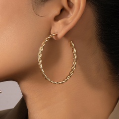 fashion exaggerated geometric alloy hoop earrings wholesale