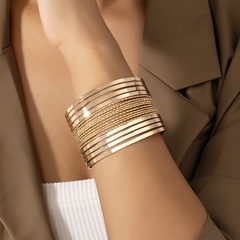 simple creative multi-layer geometric irregular wide alloy bracelet wholesale