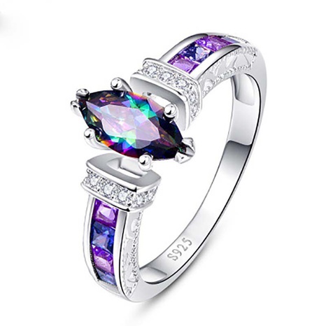 simple purple oval ring women's fashion alloy ring's discount tags