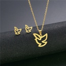 fashion simple bird pendant stainless steel necklace earrings setpicture6