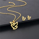 fashion simple bird pendant stainless steel necklace earrings setpicture7