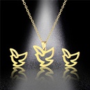 fashion simple bird pendant stainless steel necklace earrings setpicture8