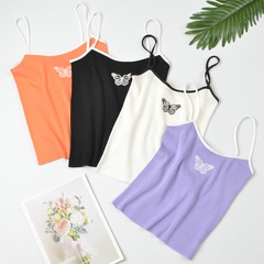Solid Color Butterfly Camisole Knit Sling Sweater