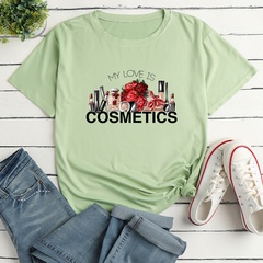 Short-sleeved Cosmetic Letter Print Loose Casual T-Shirt