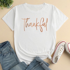Short-sleeved Letter Print Loose Casual T-Shirt