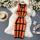 2022 spring and summer new style contrast color stitching halter dresspicture12