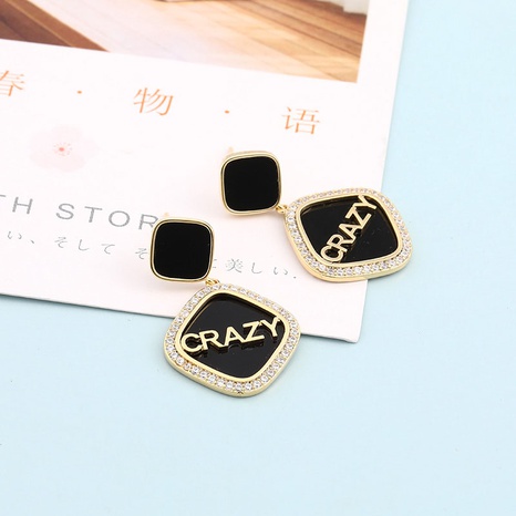 Temperamento y moda estilo coreano brillante micro-set aretes de diamantes de imitación's discount tags