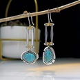 new creative retro turquoise fashion long swing asymmetric earringspicture13
