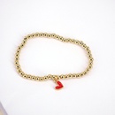 new wild gold ball beaded color oil drop heartshaped elastic copper braceletpicture11