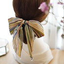 Fashion cute striped fabric bow ribbon hair ring femalepicture9