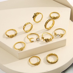 new creative simple jewelry moon rose ring 11-piece set alloy women wholesale