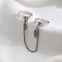 New Creative Simple Women's Jewelry One Piece Leaf Chain Alloy Ring