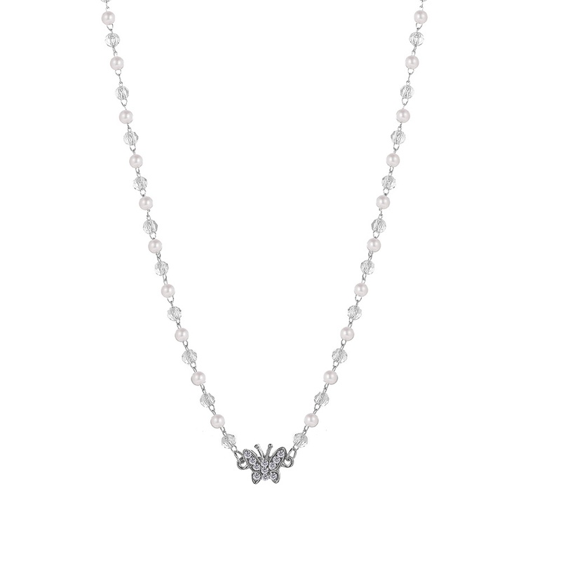 bijoux gomtriques simples collier de clavicule de papillon de perle de cristal