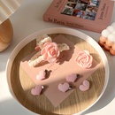 Pink heart shaped sweet cute girl hair clip camellia grab headdresspicture7