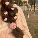 Pink heart shaped sweet cute girl hair clip camellia grab headdresspicture8