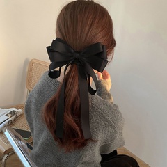black streamer bow fashion hair accessories new back head spring clip