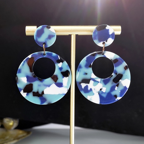 nouveau rond acrylique mode multicolore rond alliage boucles d'oreilles bijoux femmes's discount tags