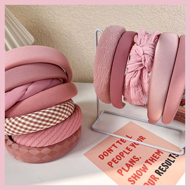 spring and summer pink headband Korean widebrimmed sponge headband