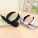 Korean pu leather bow wide headband retro color matching headbandpicture7