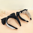 Korean doublelayer bow leather rabbit ear simple color matching headbandpicture5