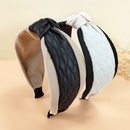 new fashion leather color matching doublelayer wide knotted hairpinpicture4