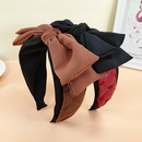 new doublelayer bow headband simple retro PU leather hairpinpicture4