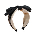 new doublelayer bow headband simple retro PU leather hairpinpicture8
