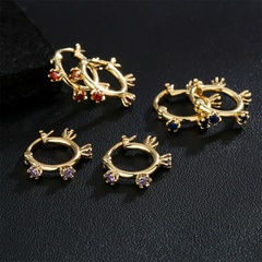 Mode verkupferte geometrische Ohrringe aus 18 Karat Gold mit AAA-Zirkonen