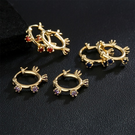 Mode verkupferte geometrische Ohrringe aus 18 Karat Gold mit AAA-Zirkonen's discount tags