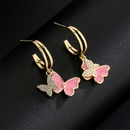 vintage oil drop earrings copper plated 18K gold zircon butterfly earrings wholesalepicture8