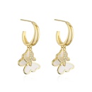 vintage oil drop earrings copper plated 18K gold zircon butterfly earrings wholesalepicture10