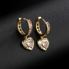 fashion AAA T cubic zirconia geometric copper plated 18K gold earrings women