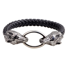 fashion jewelry dragon bracelet personality alloy leather braided bracelet