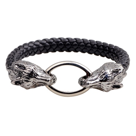fashion jewelry dragon bracelet personality alloy leather braided bracelet's discount tags