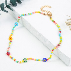 collier de perles miyuki en verre de fleur colorée de couleur de contraste créatif en gros