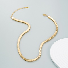 einfache, schlichte, geometrische Titanstahl-Halskette aus 18 Karat Gold im Großhandel