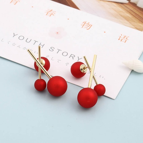 Boucles d'oreilles minimalistes de créneau festif rouge festif's discount tags