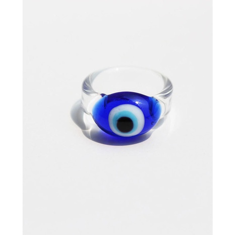 jewelry fashionable blue eye transparent glass joint copper ring NHBAL666194's discount tags