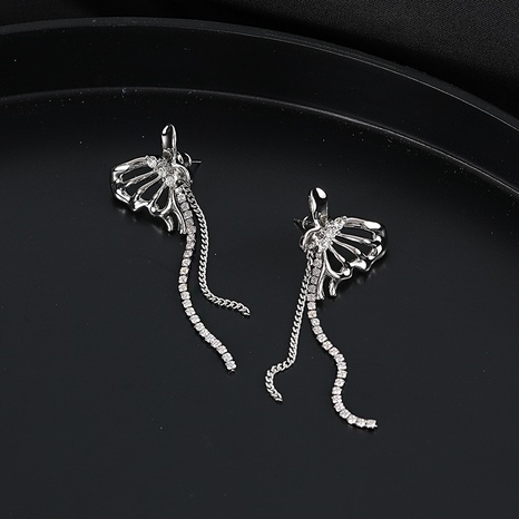 fashion geometric butterfly earrings female zircon tassel hollow earrings  NHDAI666249's discount tags