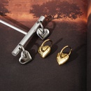 Solid heart earrings female glossy 18k gold titanium steel earringspicture7