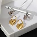 Solid heart earrings female glossy 18k gold titanium steel earringspicture9