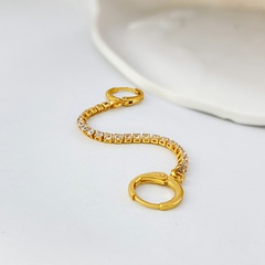 fashion ladies long chain earrings copper inlaid zircon earrings