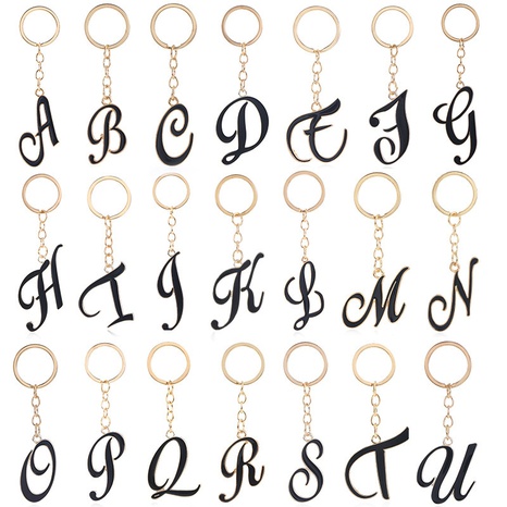 letters drip oil key chain pendant simple luggage accessories wholesale's discount tags
